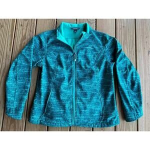 Eddie Bauer womens Jacket Teal Green Windfoil Elite Soft Shell Fleece Lined. XL